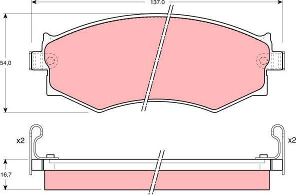 TRW GDB1008 - Brake Pad Set, disc brake autospares.lv