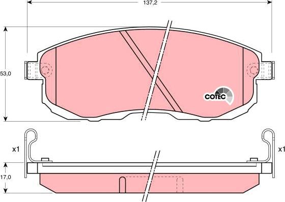 TRW GDB1003DT - Brake Pad Set, disc brake autospares.lv