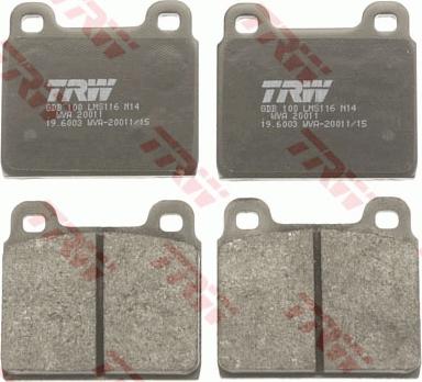 TRW GDB100 - Brake Pad Set, disc brake autospares.lv