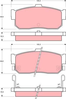 TRW GDB1015 - Brake Pad Set, disc brake autospares.lv