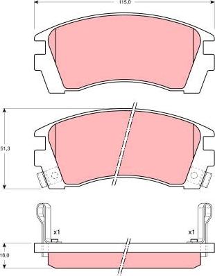 TRW GDB1013 - Brake Pad Set, disc brake autospares.lv