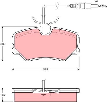 TRW GDB1039 - Brake Pad Set, disc brake autospares.lv