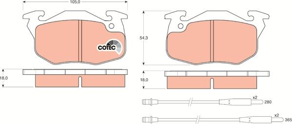 TRW GDB1033 - Brake Pad Set, disc brake autospares.lv