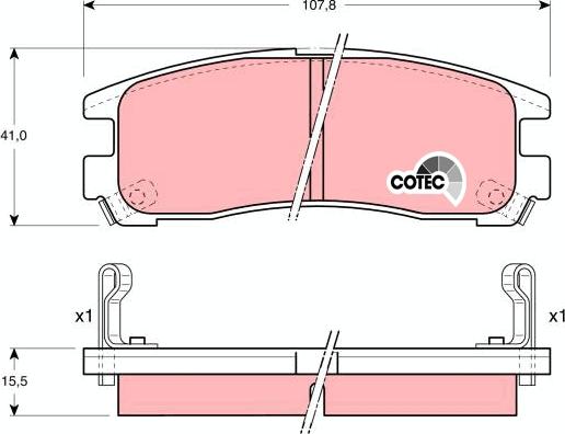 TRW GDB1023AT - Brake Pad Set, disc brake autospares.lv