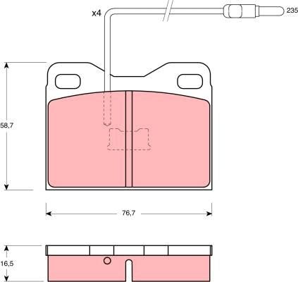 TRW GDB1075 - Brake Pad Set, disc brake autospares.lv