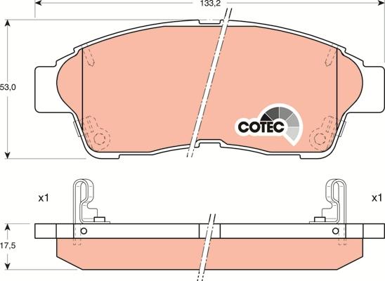 TRW GDB1143 - Brake Pad Set, disc brake autospares.lv