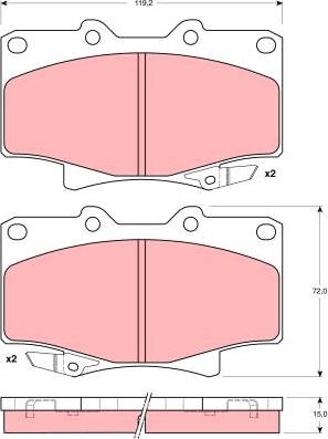 TRW GDB1154 - Brake Pad Set, disc brake autospares.lv