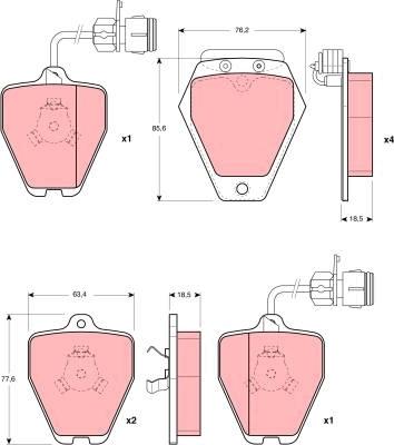 TRW GDB1162 - Brake Pad Set, disc brake autospares.lv