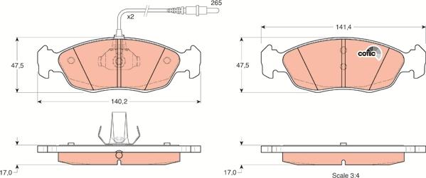 TRW GDB1104 - Brake Pad Set, disc brake autospares.lv