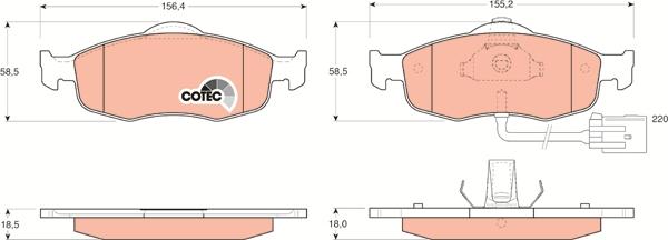 TRW GDB1108 - Brake Pad Set, disc brake autospares.lv