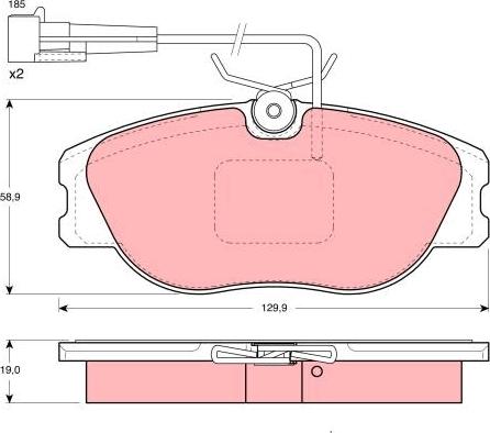 TRW GDB1117 - Brake Pad Set, disc brake autospares.lv