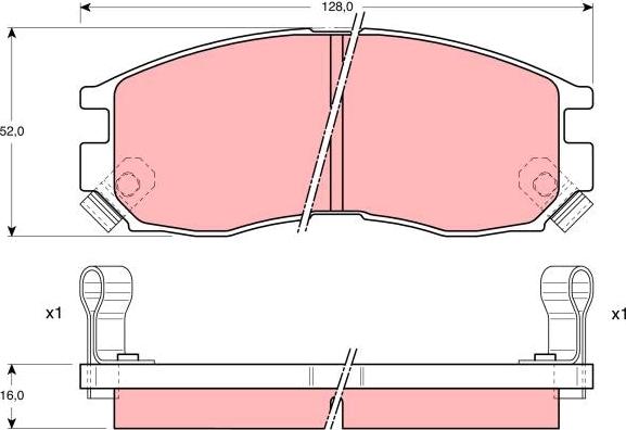 TRW GDB1128 - Brake Pad Set, disc brake autospares.lv