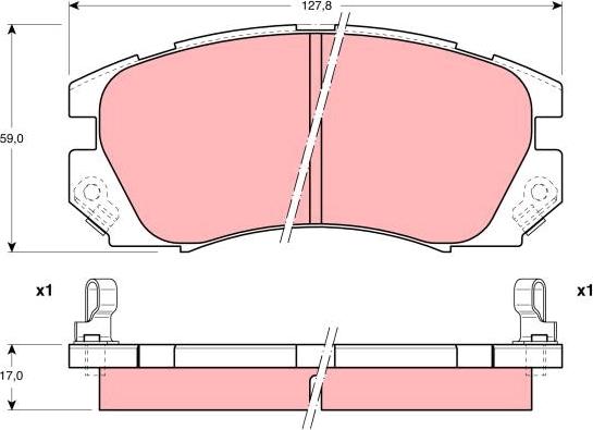 TRW GDB1179 - Brake Pad Set, disc brake autospares.lv