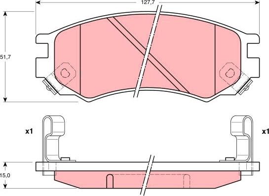 TRW GDB1175 - Brake Pad Set, disc brake autospares.lv