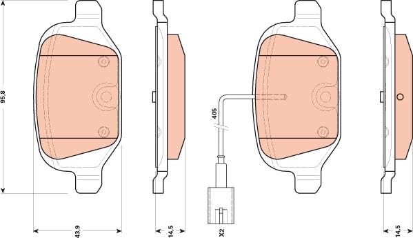 TRW GDB1894 - Brake Pad Set, disc brake autospares.lv