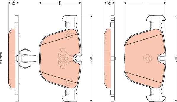 TRW GDB1892 - Brake Pad Set, disc brake autospares.lv