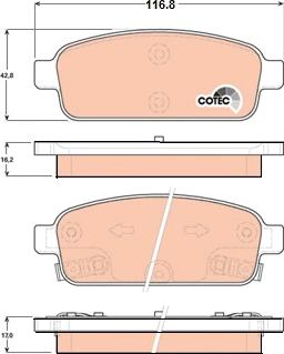 TRW GDB1844 - Brake Pad Set, disc brake autospares.lv