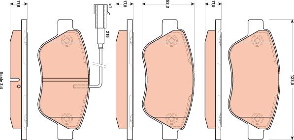 TRW GDB1853 - Brake Pad Set, disc brake autospares.lv