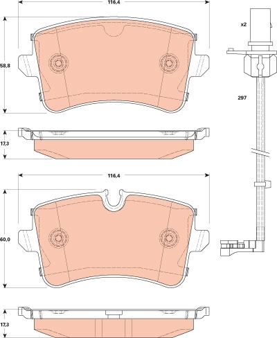 TRW GDB1866 - Brake Pad Set, disc brake autospares.lv