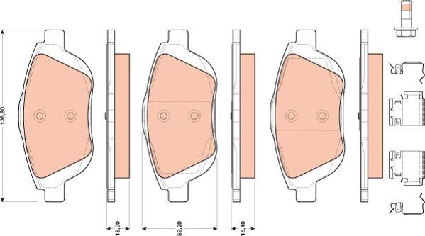 TRW GDB1819 - Brake Pad Set, disc brake autospares.lv