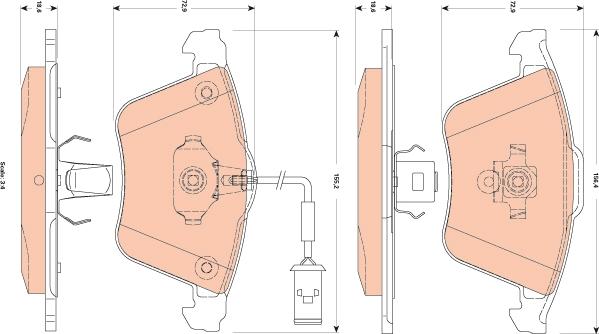 TRW GDB1832 - Brake Pad Set, disc brake autospares.lv