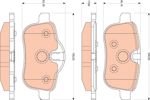 TRW GDB1827 - Brake Pad Set, disc brake autospares.lv