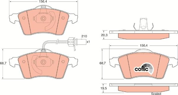 TRW GDB1391 - Brake Pad Set, disc brake autospares.lv