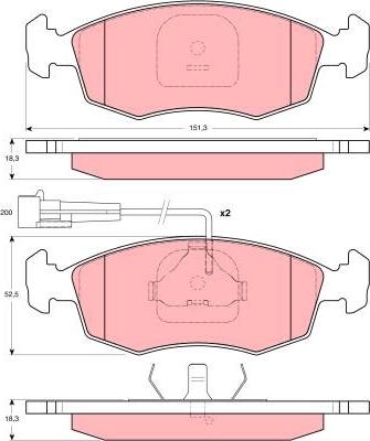 TRW GDB1341 - Brake Pad Set, disc brake autospares.lv