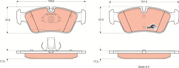 TRW GDB1348 - Brake Pad Set, disc brake autospares.lv