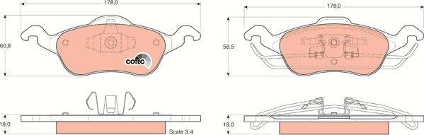 TRW GDB1358 - Brake Pad Set, disc brake autospares.lv