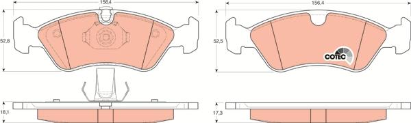 TRW GDB1300 - Brake Pad Set, disc brake autospares.lv