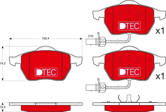 TRW GDB1307DTE - Brake Pad Set, disc brake autospares.lv