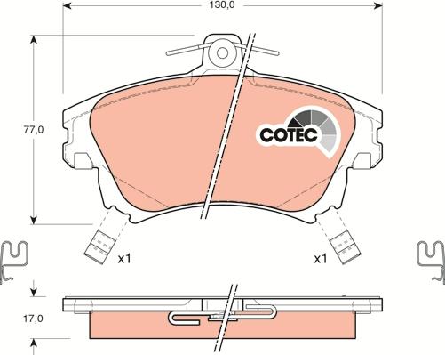 TRW GDB1313 - Brake Pad Set, disc brake autospares.lv