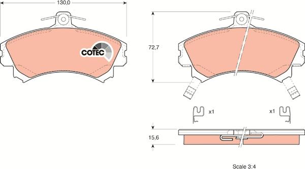 TRW GDB1317 - Brake Pad Set, disc brake autospares.lv