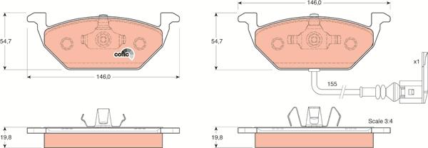 TRW GDB1386 - Brake Pad Set, disc brake autospares.lv