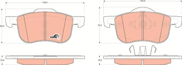 TRW GDB1388 - Brake Pad Set, disc brake autospares.lv