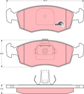 TRW GDB1383 - Brake Pad Set, disc brake autospares.lv