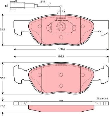 TRW GDB1387 - Brake Pad Set, disc brake autospares.lv