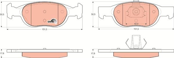 TRW GDB1339 - Brake Pad Set, disc brake autospares.lv