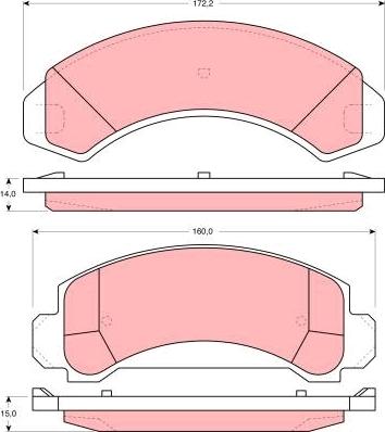 TRW GDB1242 - Brake Pad Set, disc brake autospares.lv