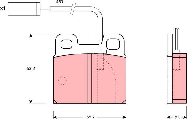 TRW GDB1250 - Brake Pad Set, disc brake autospares.lv