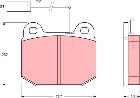 TRW GDB1253 - Brake Pad Set, disc brake autospares.lv