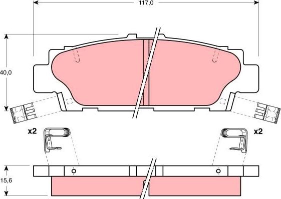 TRW GDB1257 - Brake Pad Set, disc brake autospares.lv