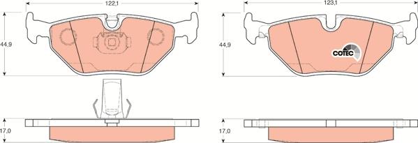 TRW GDB1265 - Brake Pad Set, disc brake autospares.lv