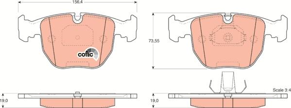 TRW GDB1261 - Brake Pad Set, disc brake autospares.lv