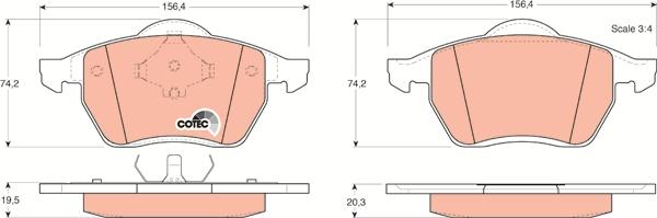 TRW GDB1204 - Brake Pad Set, disc brake autospares.lv