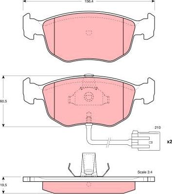 TRW GDB1213 - Brake Pad Set, disc brake autospares.lv