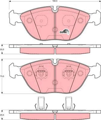 TRW GDB1285 - Brake Pad Set, disc brake autospares.lv