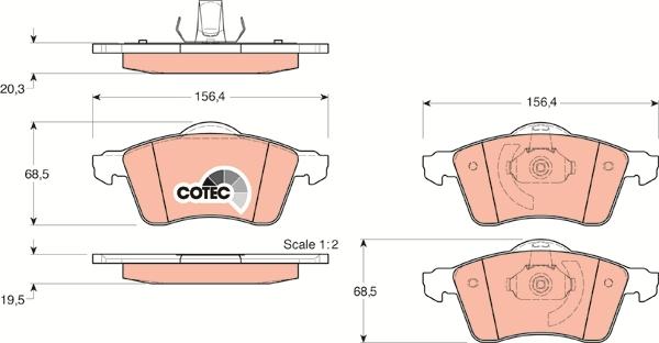 TRW GDB1282 - Brake Pad Set, disc brake autospares.lv