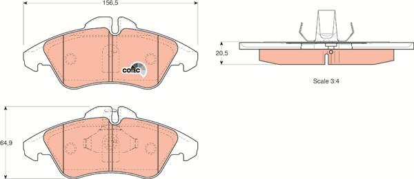 TRW GDB1220 - Brake Pad Set, disc brake autospares.lv